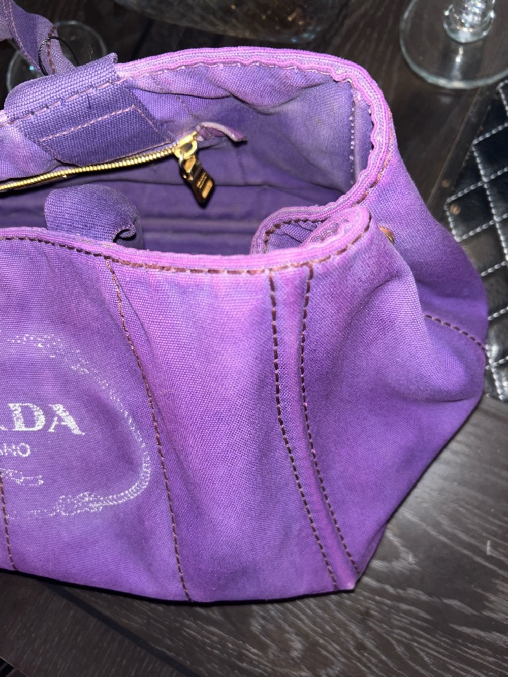 Prada Hemp Bag Large Denim Purple - Picture 4 of 12